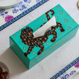 Tissue box with black panther 24x12x10cm